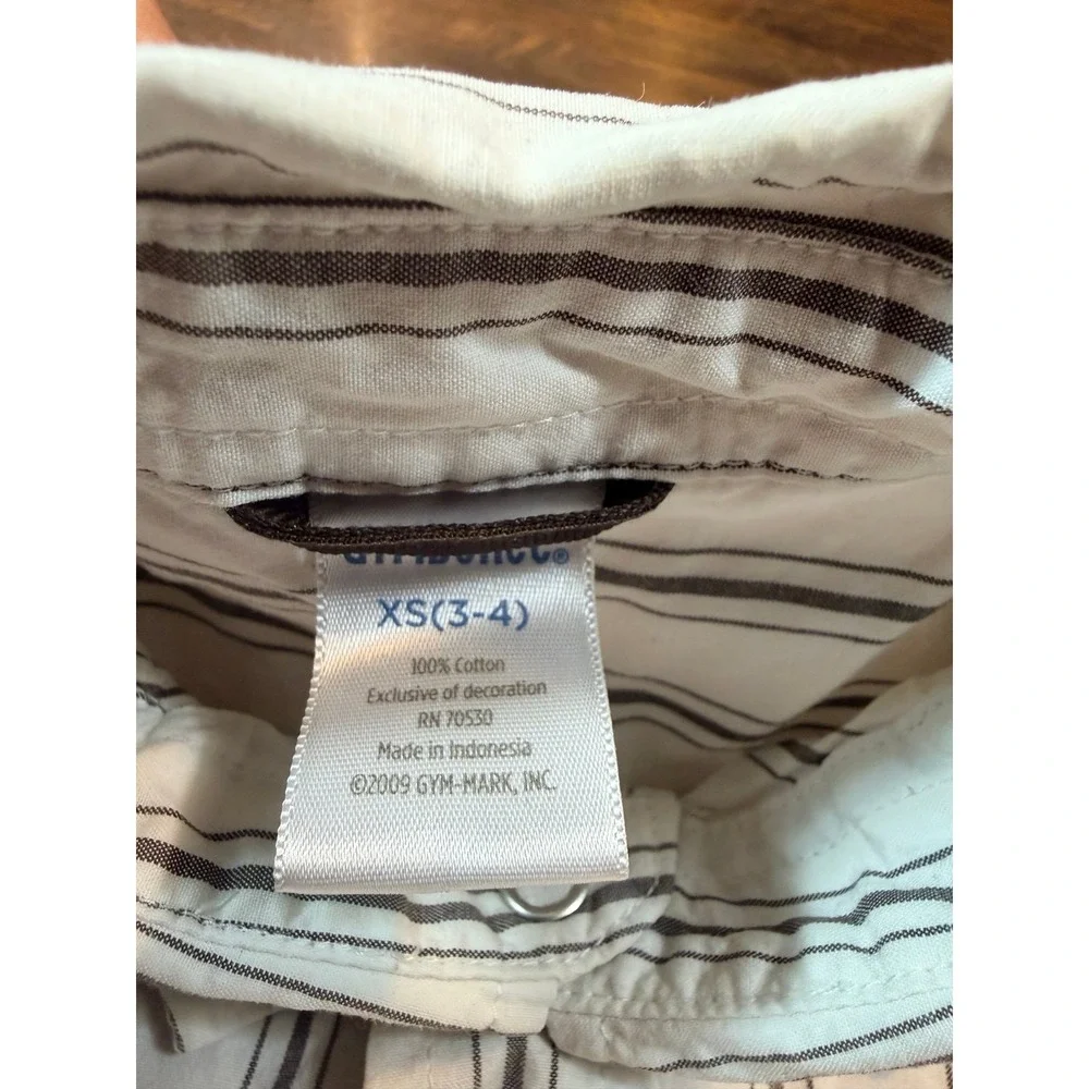 Boys cowboy western striped button shirt w/ pearl snap buttons. Size 3-4T rodeo